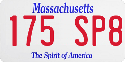 MA license plate 175SP8