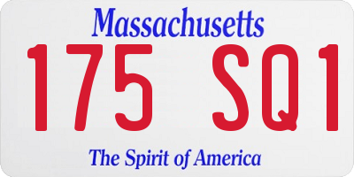 MA license plate 175SQ1