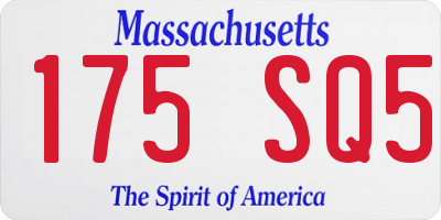 MA license plate 175SQ5