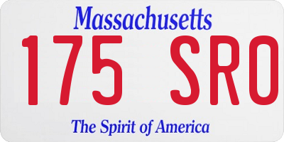 MA license plate 175SR0