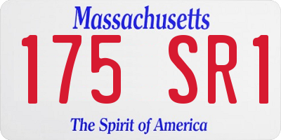MA license plate 175SR1