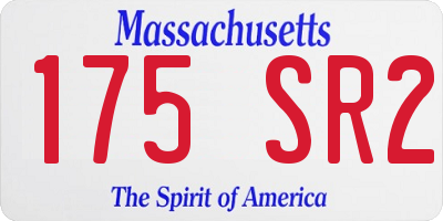 MA license plate 175SR2