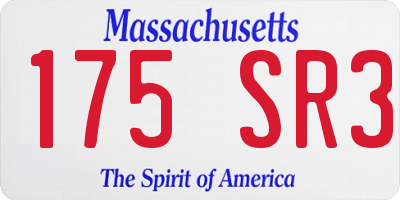 MA license plate 175SR3
