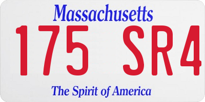 MA license plate 175SR4