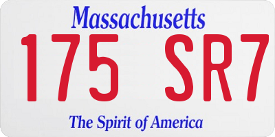 MA license plate 175SR7