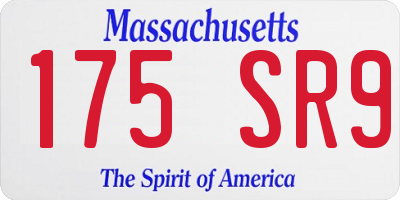 MA license plate 175SR9