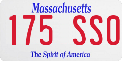 MA license plate 175SS0