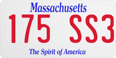MA license plate 175SS3