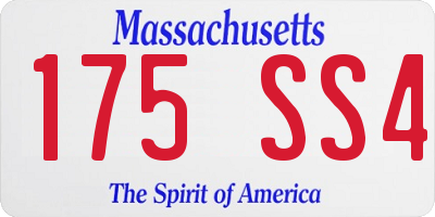 MA license plate 175SS4
