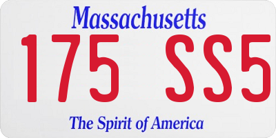 MA license plate 175SS5