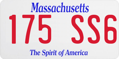 MA license plate 175SS6