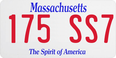 MA license plate 175SS7