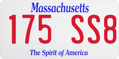 MA license plate 175SS8