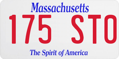 MA license plate 175ST0