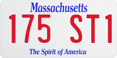 MA license plate 175ST1