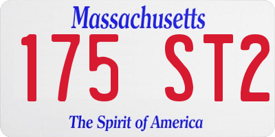 MA license plate 175ST2