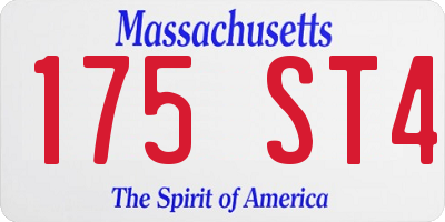 MA license plate 175ST4