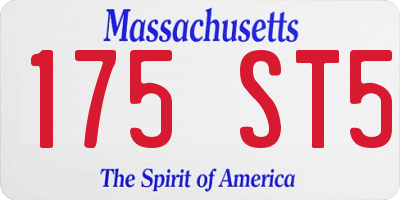 MA license plate 175ST5
