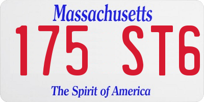 MA license plate 175ST6