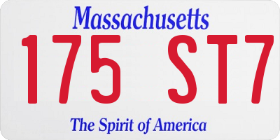 MA license plate 175ST7