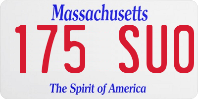 MA license plate 175SU0