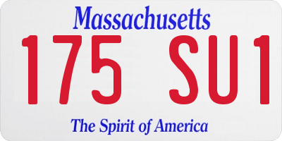 MA license plate 175SU1
