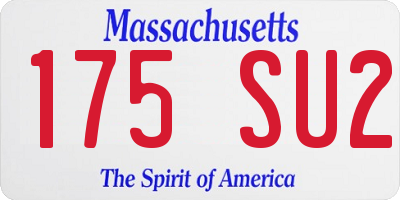 MA license plate 175SU2