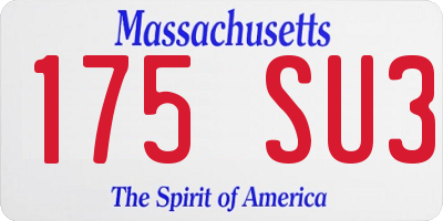 MA license plate 175SU3
