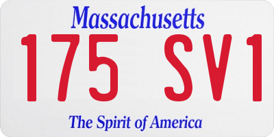 MA license plate 175SV1