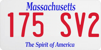 MA license plate 175SV2
