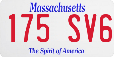 MA license plate 175SV6