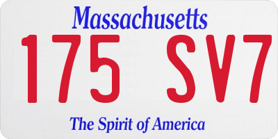 MA license plate 175SV7