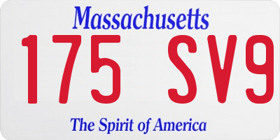 MA license plate 175SV9
