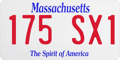 MA license plate 175SX1