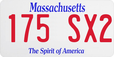 MA license plate 175SX2