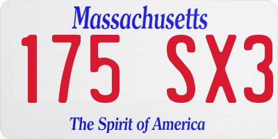 MA license plate 175SX3