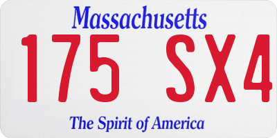 MA license plate 175SX4