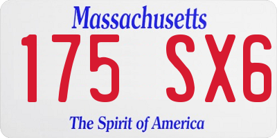 MA license plate 175SX6