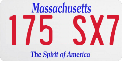 MA license plate 175SX7