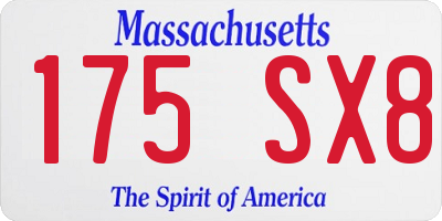 MA license plate 175SX8
