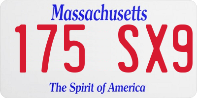 MA license plate 175SX9