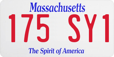 MA license plate 175SY1