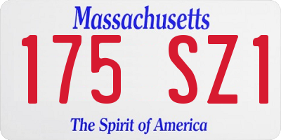 MA license plate 175SZ1