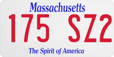 MA license plate 175SZ2