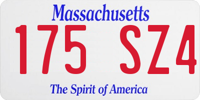 MA license plate 175SZ4