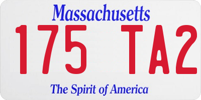 MA license plate 175TA2