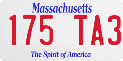 MA license plate 175TA3