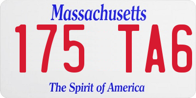 MA license plate 175TA6