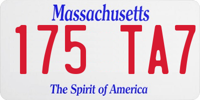 MA license plate 175TA7