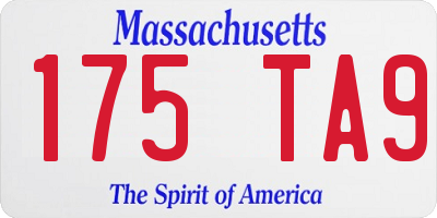 MA license plate 175TA9